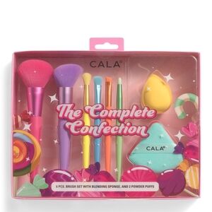 CALA 6pc Complete Confection Beauty Brush Set With Sponge And Puffs